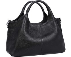 Schoudertas Dames – Vintage Handtas - Vintage Handtas met Meerdere Vakken – Dagelijkse | Reistas - Veelzijdig - Grote capaciteit - Forenzentas - Tote Bag - Schouder-/Crossbodytas - Zwart