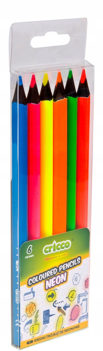 Cricco Neon Kleurpotloden Jumbo Driehoekig 6 Stuks