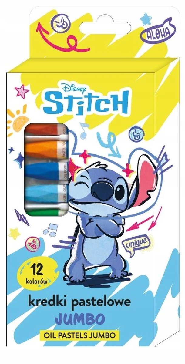 Jumbo Pastel Potloden 12 Kleuren - Stitch Thema
