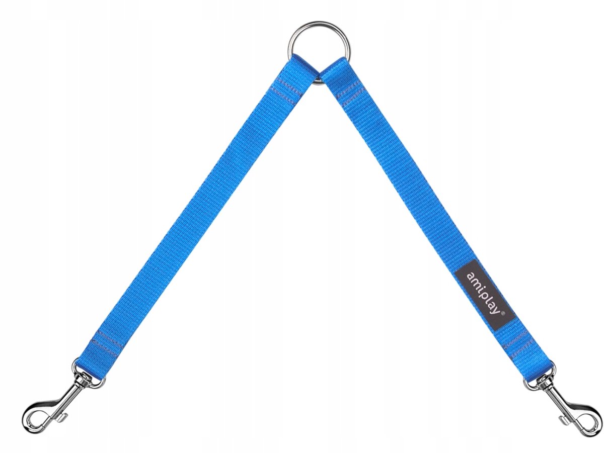 Amiplay Dubbele Hondenriem Basic XL 30cm Blauw