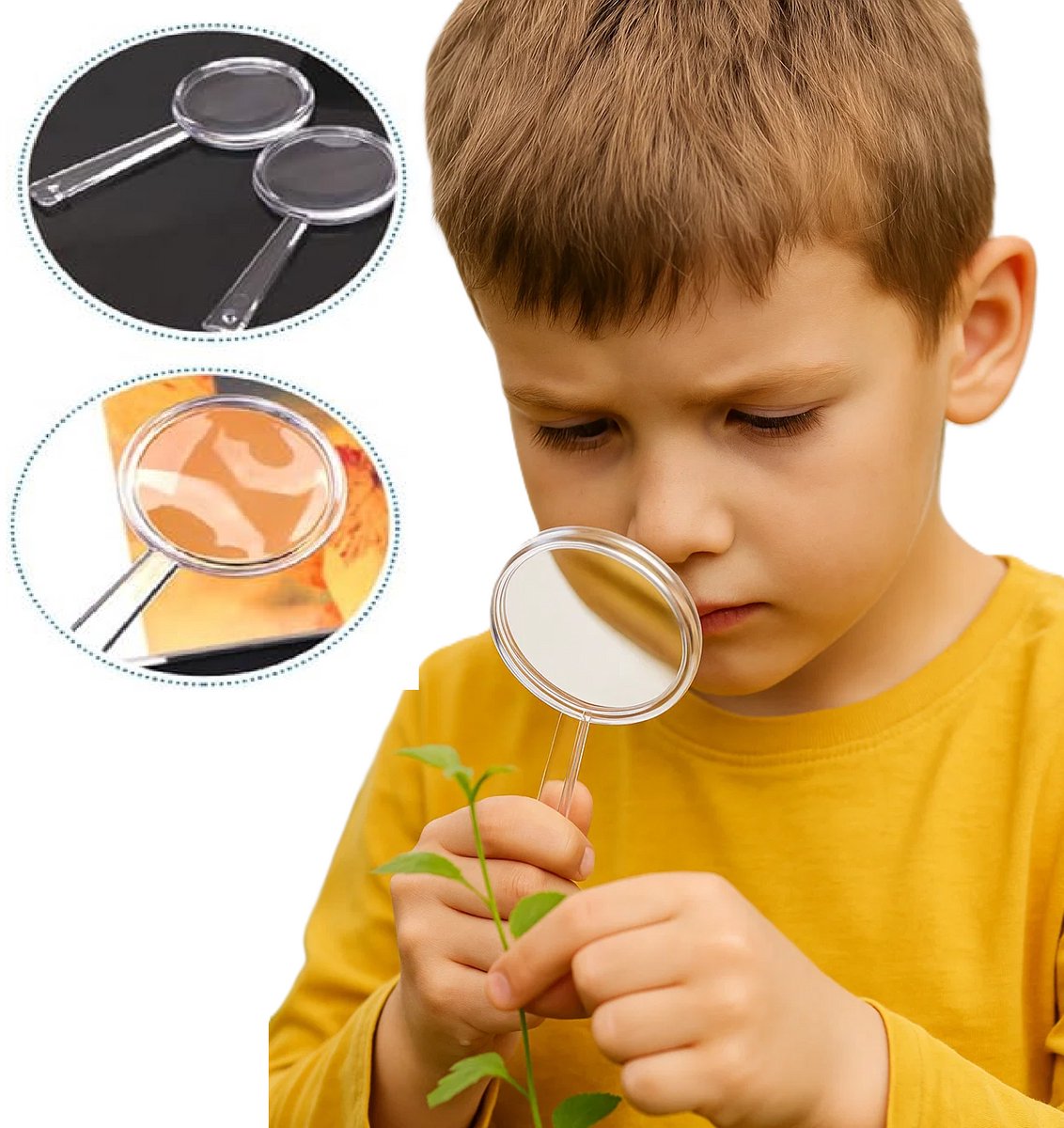 Set Van 2 Mini Acryl Vergrootglazen – Handheld Vergrootglas voor Kinderen & Senioren – Lichtgewicht & Duurzaam – Educatief Speelgoed voor Natuurverkenning, Lezen & Hobby’s – Transparant Acryl – 5,6 cm Lengte