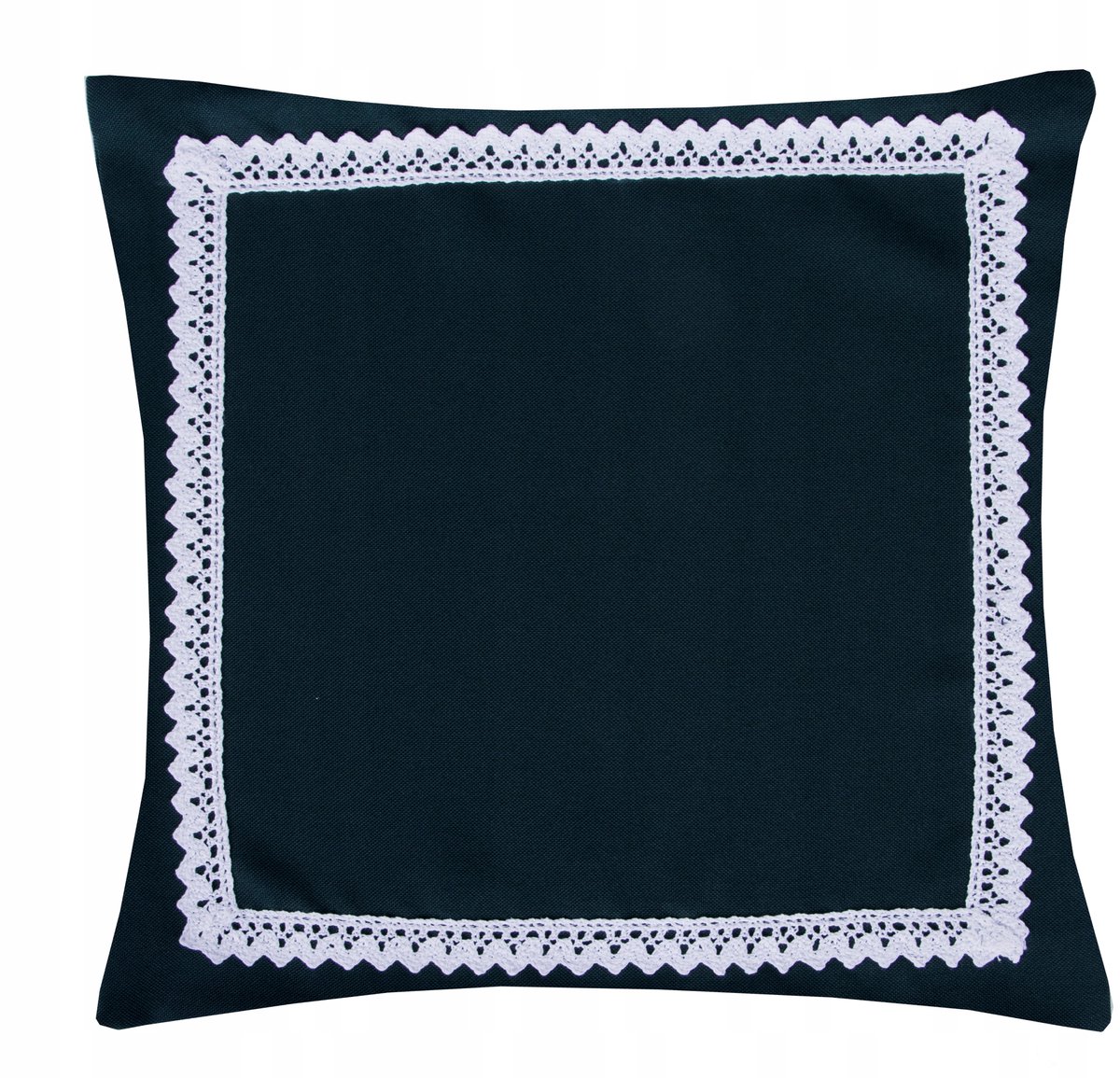 Decoratieve Kussenhoes MALAGA Zwart 40x40 cm met Katoenen Kant