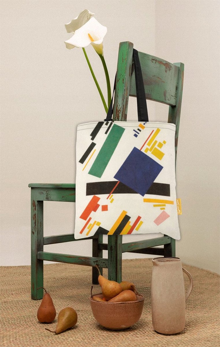 Unieke Shopper Tas met Suprematistische Kunst Print - Kazimir Malevich