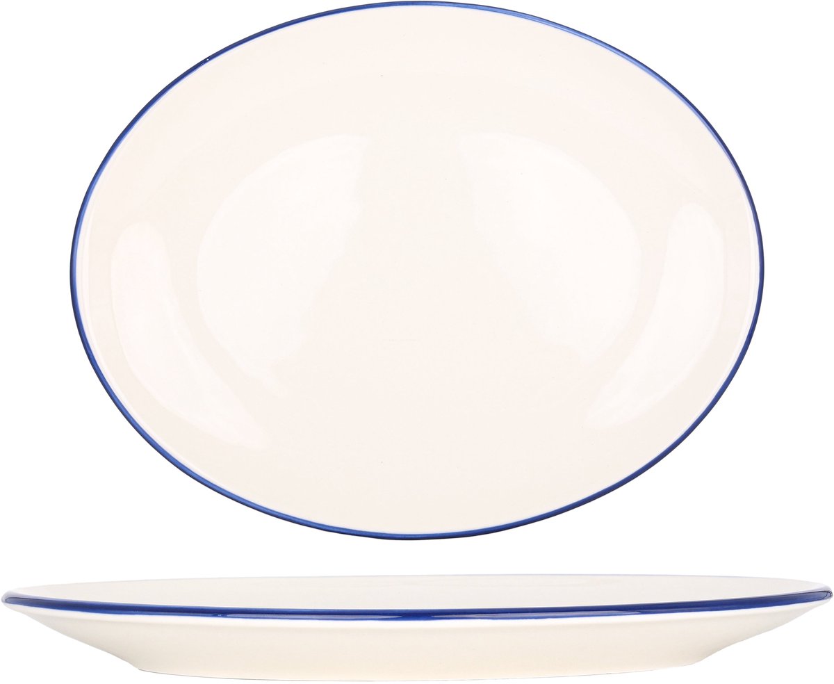 Bonna Serveerschaal - Linea Blue - Porselein - 36x28cm - set van 2