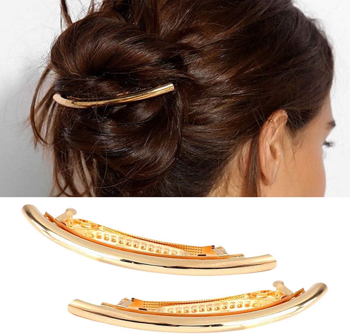 Vrouwen Metalen Legering Haar Baret Clips - Duurzame Haaraccessoires - Gouden Lente Clips - Set van 2.
