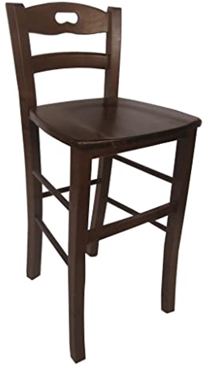 Massief Houten Snackkruk met Rugleuning - Hoogte 67 cm