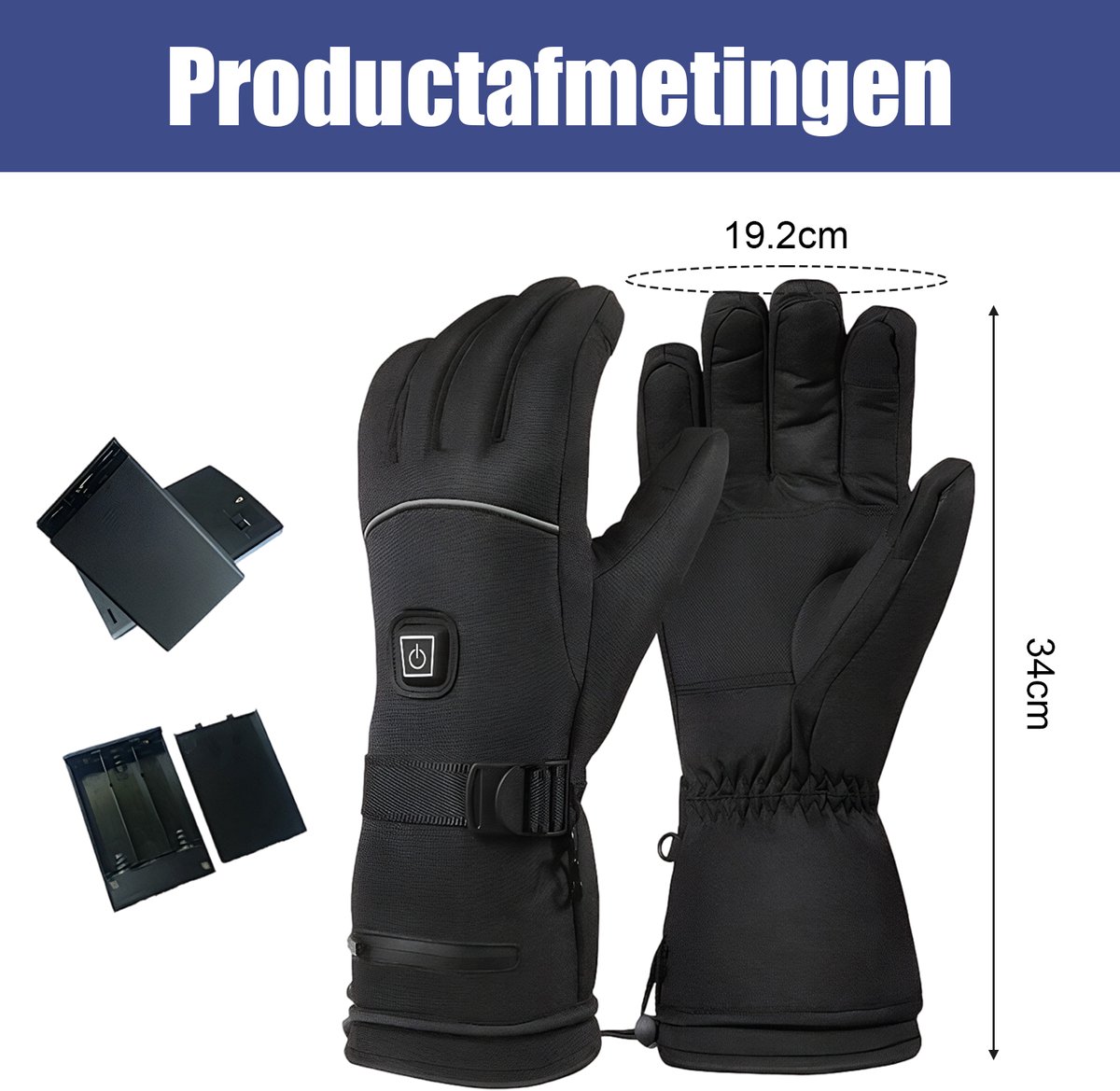 QTTVBTNA - Verwarmde handschoenen - Slimme Elektrische Handschoenen - Volledige Vingers & Handrug Verwarming - Waterdicht - Touchscreen - Outdoor winter bescherming - Zwart - L - 1 Paar — cadeau in Sport & Outdoor - foto 2