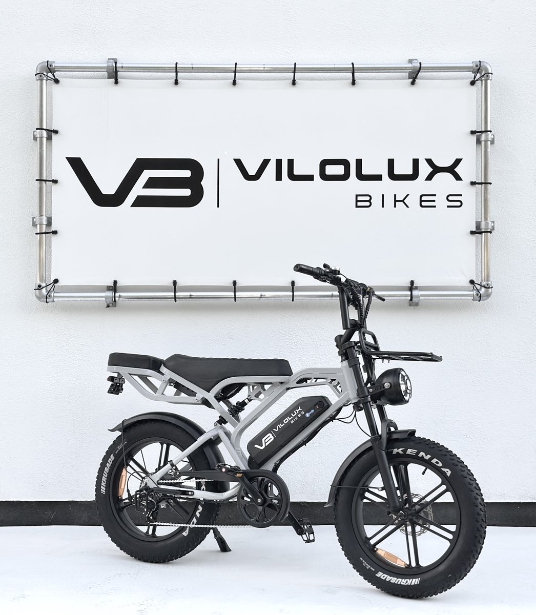 Vilolux® Fatbike electrisch - Fatbike - V20 PRO - 2025 / 2026 Model - Achterzit - Voorrek - Legaal - Rijklaar geleverd - 2 Jaar garantie - Telefoontasje - Hydraulische remmen - Alarm - Nardo Grey - Vilolux® - €1.250,00