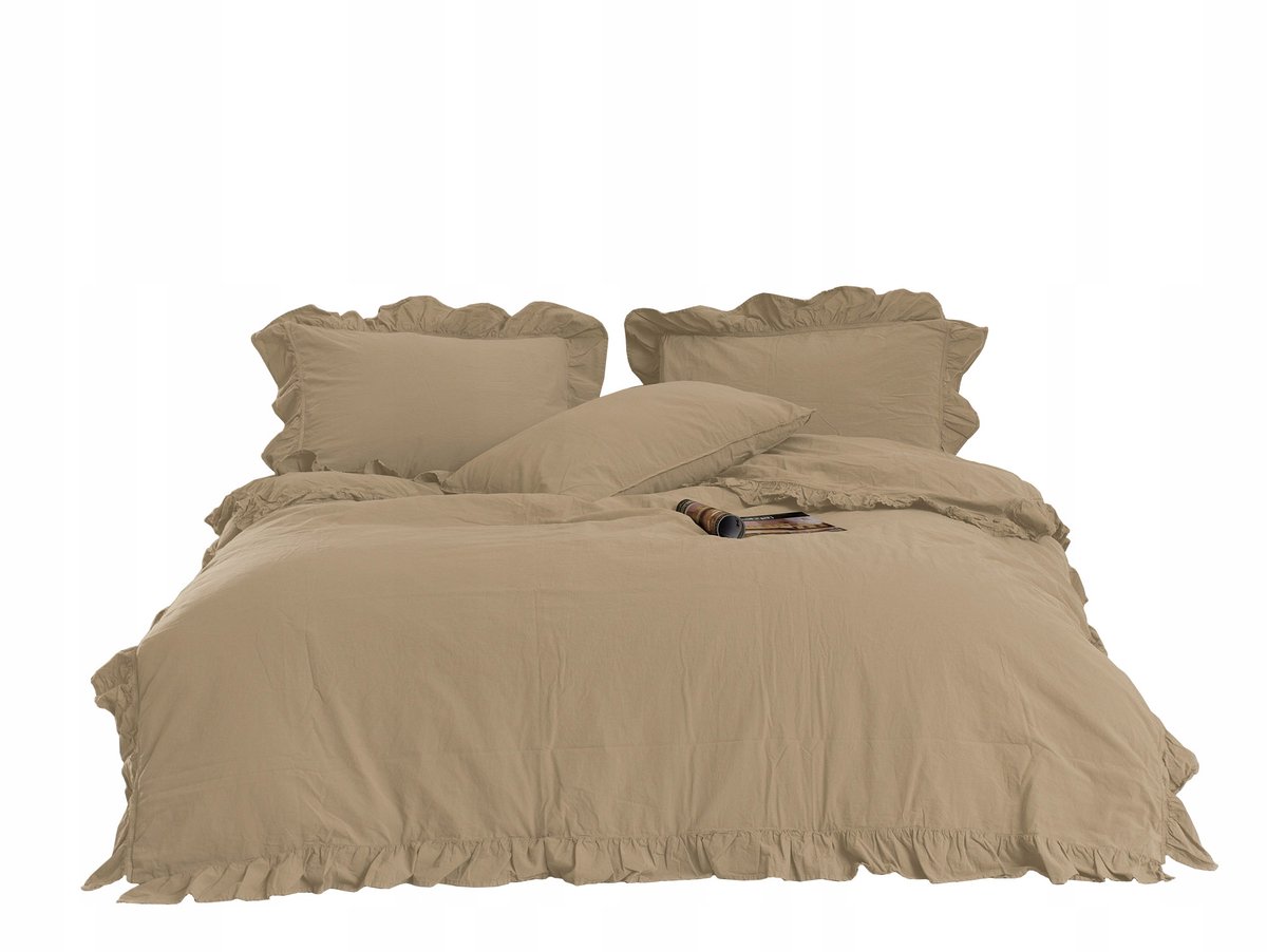 AKDENIZ BEIGE Katoenen Dekbedovertrek Set 220x200cm Turkse Kwaliteit