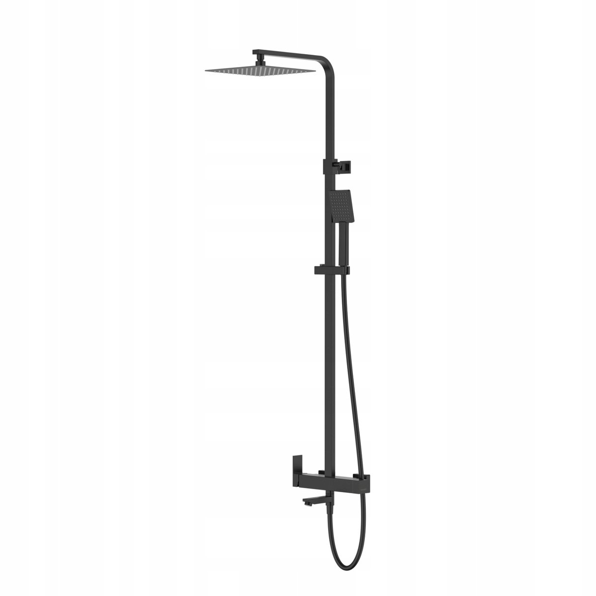 Douchokolom ango zwart 25cm douche draai uitloop