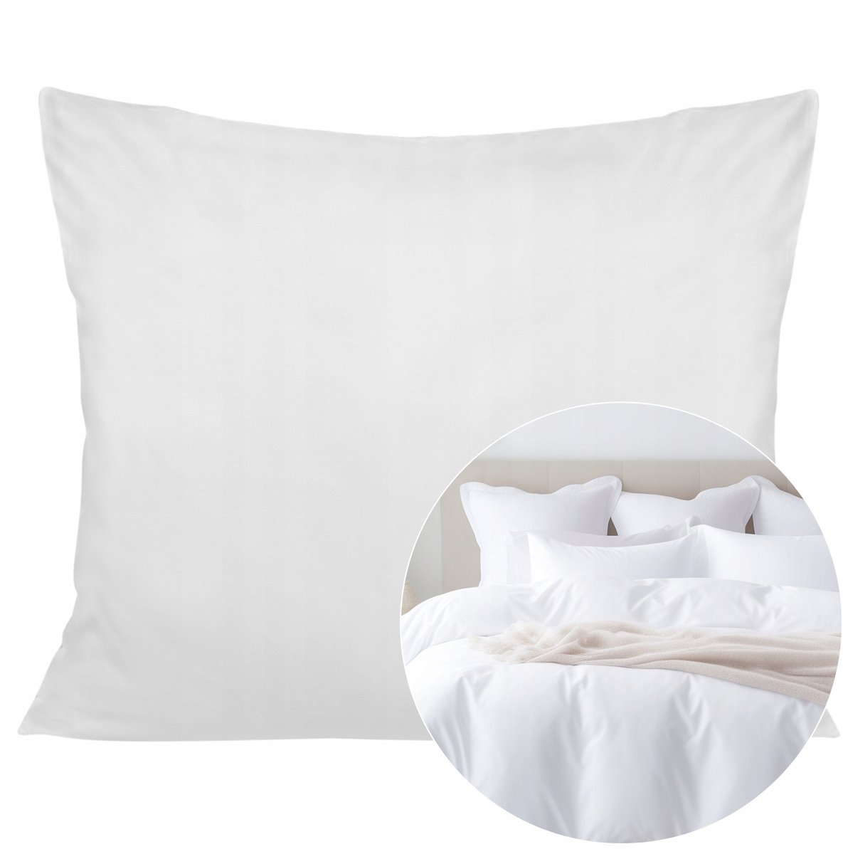 Katoenen satijnen kussensloop 70x80 cm - effen, blij, diverse kleuren