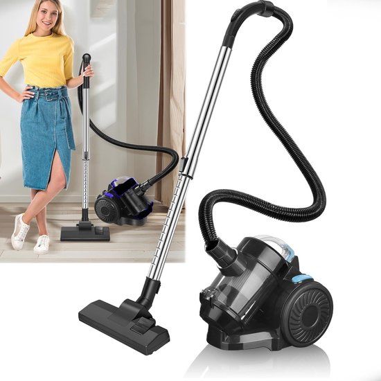 Royalty Line® VCO7221 Stofzuiger Zonder Zak - 2 Liter Cyclonische Stofzuigers - HEPA Filter - Vacuum Cleaner Met Sterke Zuigkracht - Compact en Lichtgewicht - Zwart