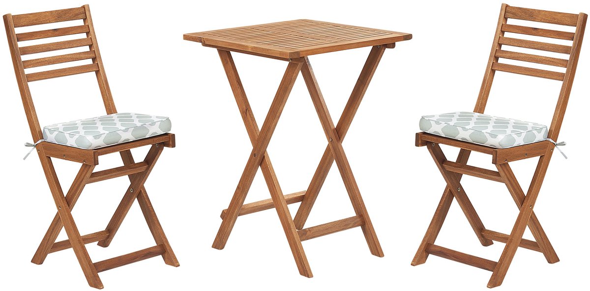 FIJI - Bistroset voor 2 - Lichte houtkleur /Groen - Acaciahout