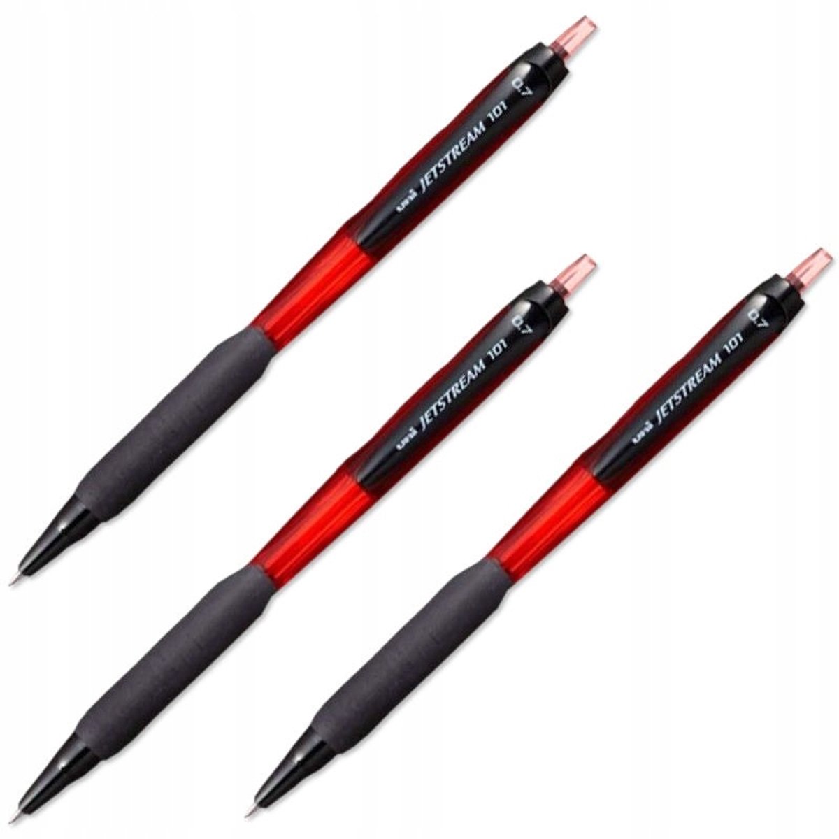 UNI Automatisch Balpennen Rood - 3 stuks