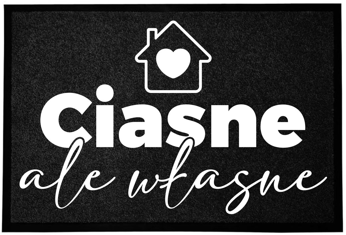 Grappige zwarte deurmat 'Ciasne ale austne' 40x60 cm, antislip
