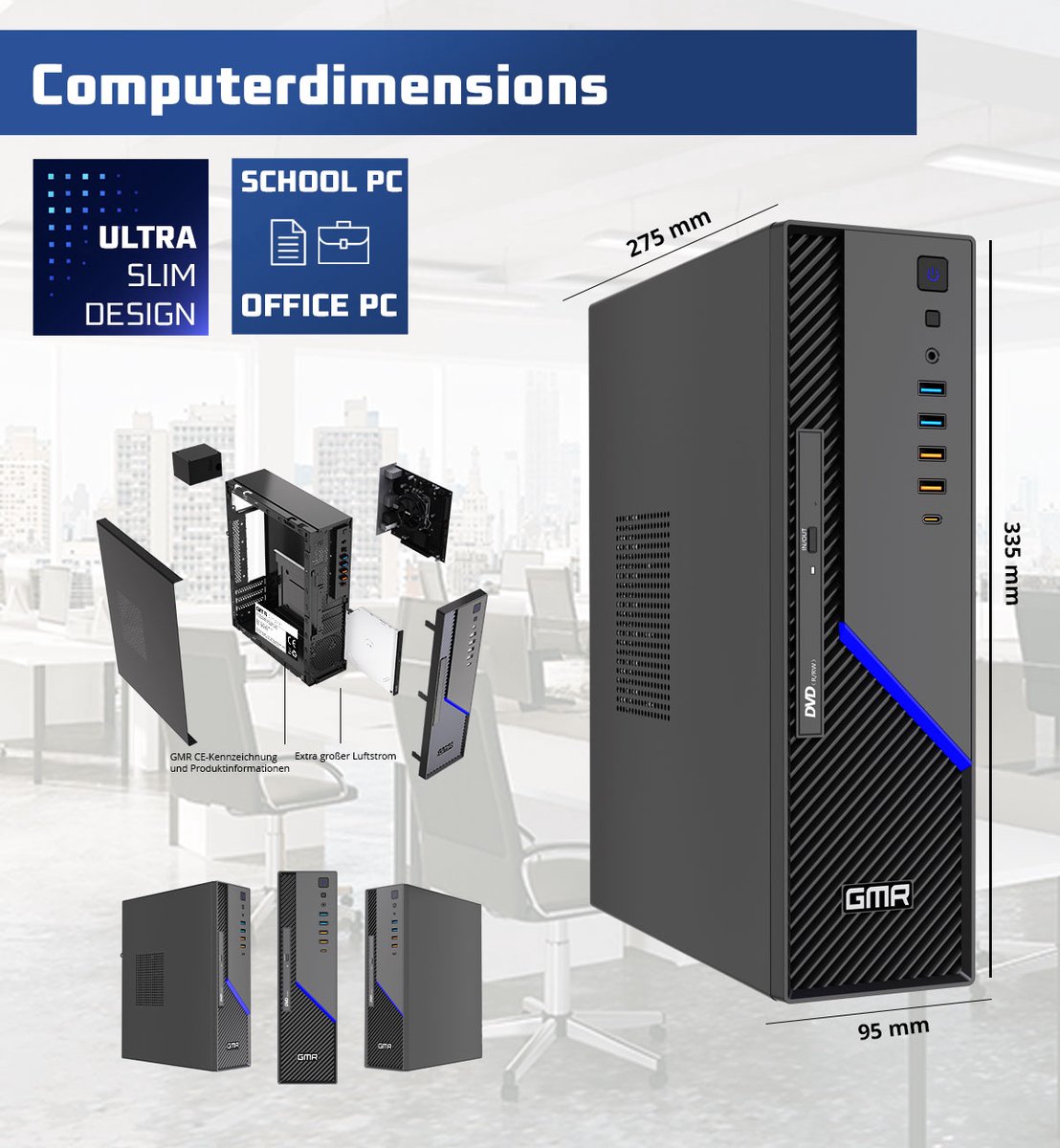 GMR Ultra SFF i5 Office PC - Business Office Computer | 16 GB RAM | 512GB SSD M.2 | DVD±RW | Windows 11 Pro | WiFi-Bluetooth – foto 4