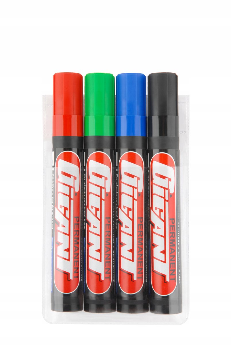Kamet Permanente Markers MIX 4 Kleuren - Zwart, Rood, Blauw, Groen