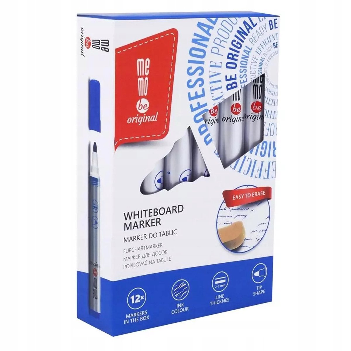 MemoBe Whiteboardstiften Blauw (12 stuks)