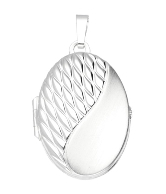 Pendentif ovale argenté avec médaillon photo (2 photos retouchées)