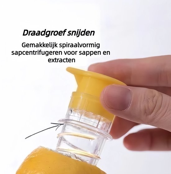 2 stuks - Handmatige citroenpersen - Draagbaar - Citroenpers - Met schroefdop - Gemakkelijk schoon te maken - Voor het maken van vers citroensap - Keukengerei - Geel — afbeelding 3