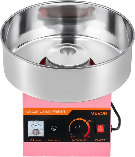 VEVOR Commerciële Suikerspinmachine Elektrische 1kW Suikerspinmaker Roze — afbeelding 2
