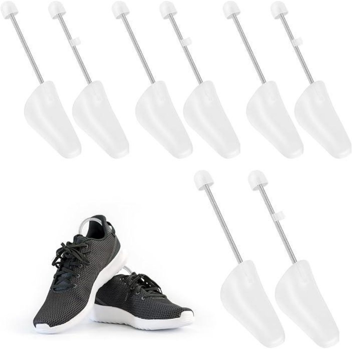 EXCITAT Schoenspanner - Verstelbaar - Voorkomt inzakken van schoenen - Geschikt voor sport- en vrijetijdsschoenen - 4 paar