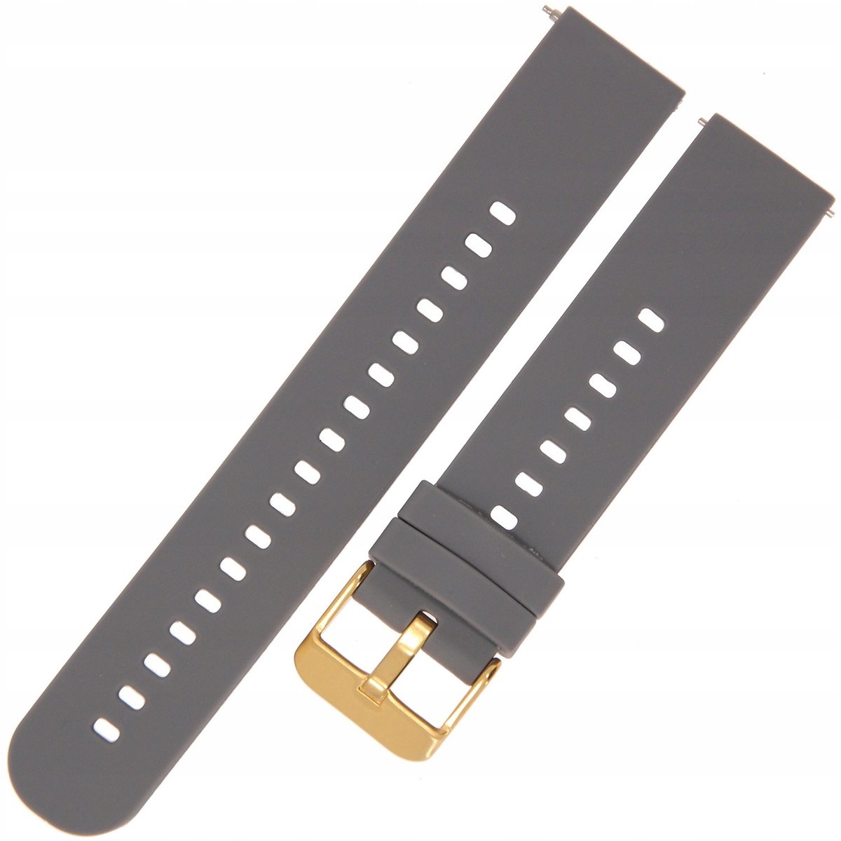 Pacific U27 Horlogeband Rubber Donkergrijs-Goud 18mm