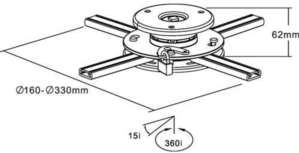 Plafondhouder voor beamer tot 20 kg met slot - Superplat model