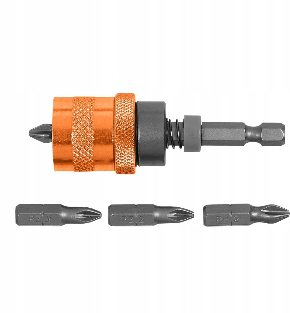 5x Magnetische bitadapter 1/4" HEX 65 mm - Set