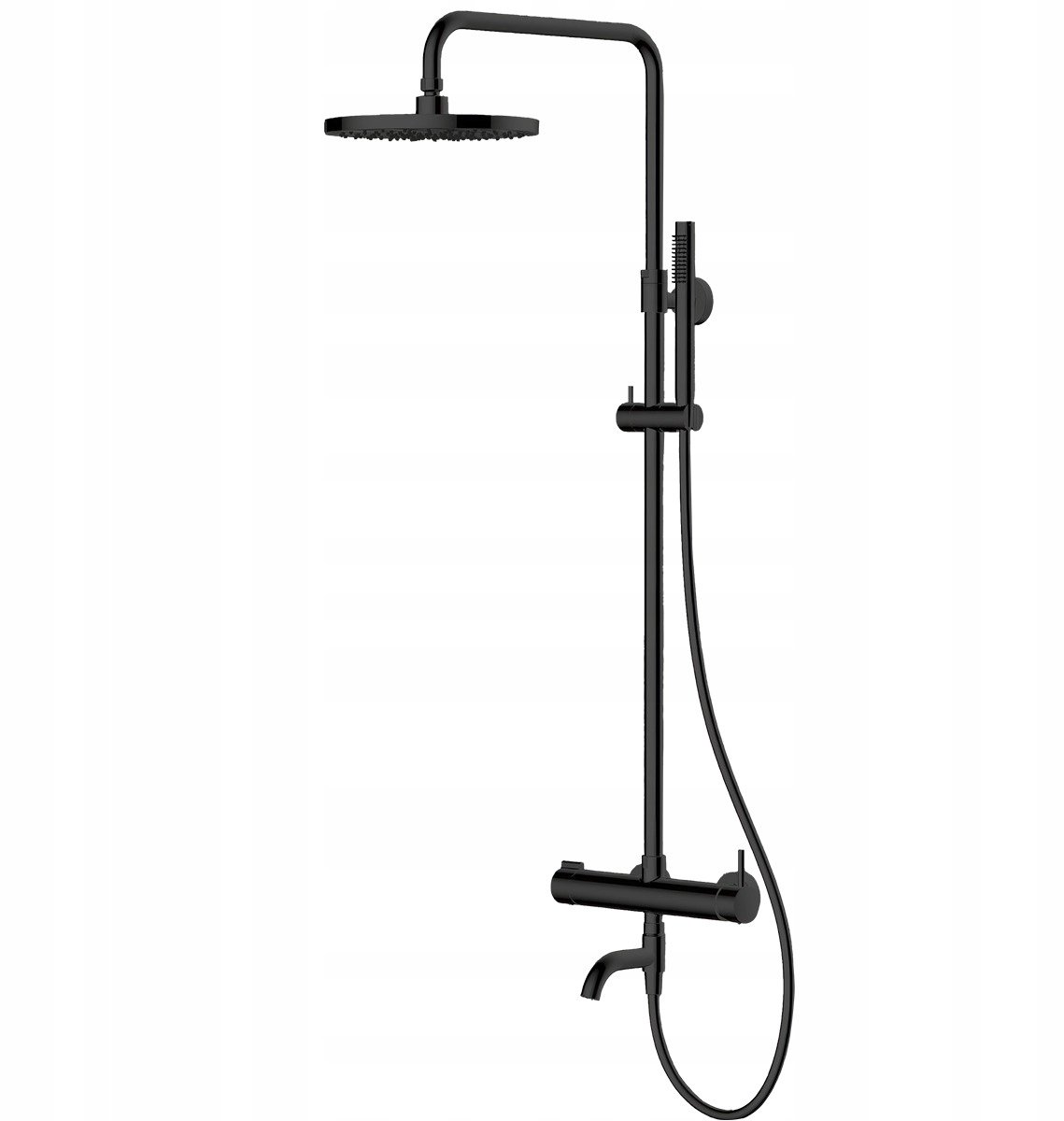 Oltens Molle Numa Douche- en Badkraan Set met Regen Douche Zwart Mat
