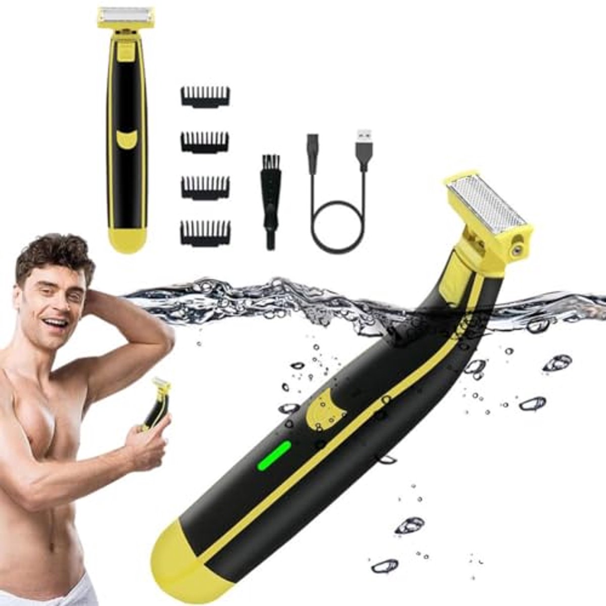 Waterdicht Elektrisch Scheerapparaat voor Mannen - Nat en Droog Gebruik, Ergonomisch Ontwerp