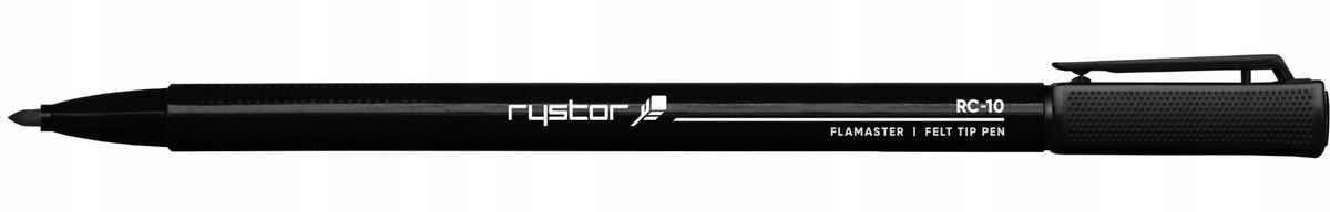 Rystor RC-10 zwarte permanente marker, 1,0 mm, zwart