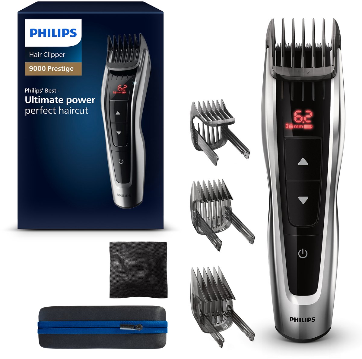 Philips HAIRCLIPPER Series 9000 Tondeuse met zelfslijpende metalen mesjes