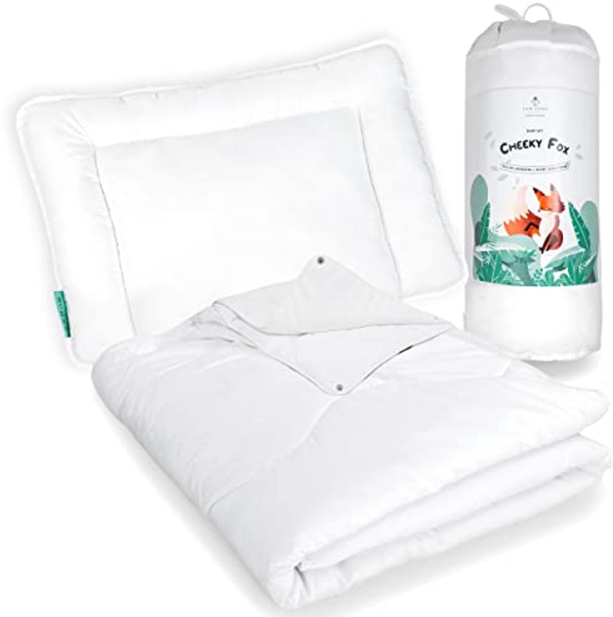 Image of 4 Seasons Children's Bedding Set for Baby - Cheeky Fox Design - 100 x 135 cm Duvet and 40 x 60 cm Pillow
