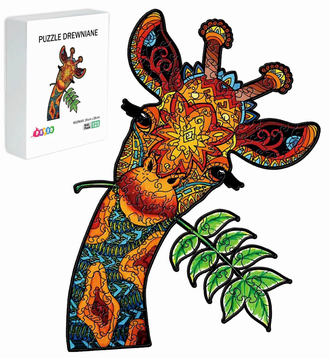 Houten Puzzel Giraf 123 Delen - Leuk Cadeau voor Kinderen