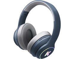 KIDYWOLF K-EARS Casque Bluetooth pour Enfants Bleu – Limite de Volume 85dB, Sans Fil & Pliable, LED
