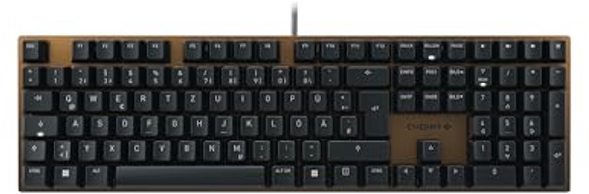 CHERRY KC 200 MX, Mechanisch Kantoortoetsenbord Met Geanodiseerde Metalen Plaat, Duitse Indeling (QWERTY), Bedraad, MX2A BROWN Schakelaars, Zwart/Brons