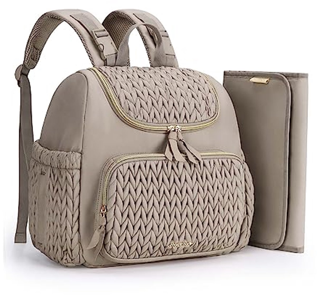 mommore Luiertas Kleine Luier Rugzak Stijlvolle Baby Reizen Rugzakken met Geïsoleerde Zakken, Aankleedkussen, Wandelwagen Riemen