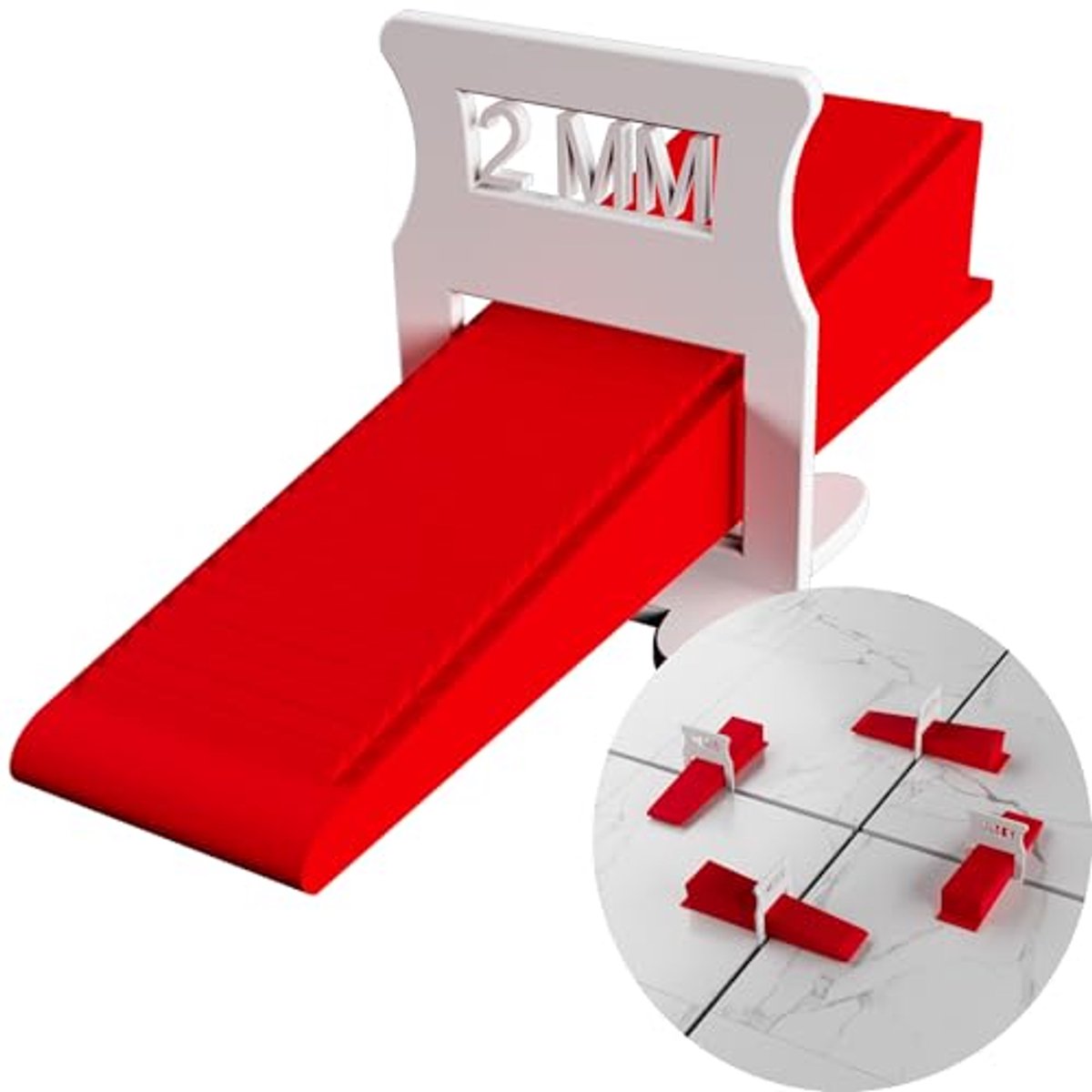 M&N Tegelnivelleringssysteem, set 1 mm, 1,5 mm, 2 mm, 3 mm, grote selectie (2000 x 1,5 mm tabbladen 1000 x wiggen) - tegelleghulp gereedschap voor leien en professionals - tegellegger,