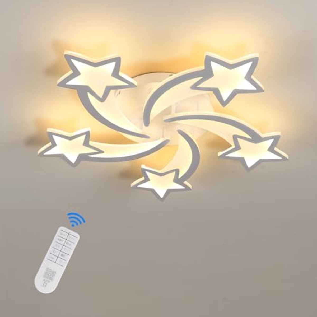 Dimbare LED Plafondlamp 50W 6000LM met Afstandsbediening en APP, Modern Plafondlicht voor Slaapkamer en Woonkamer, 3000-6500K