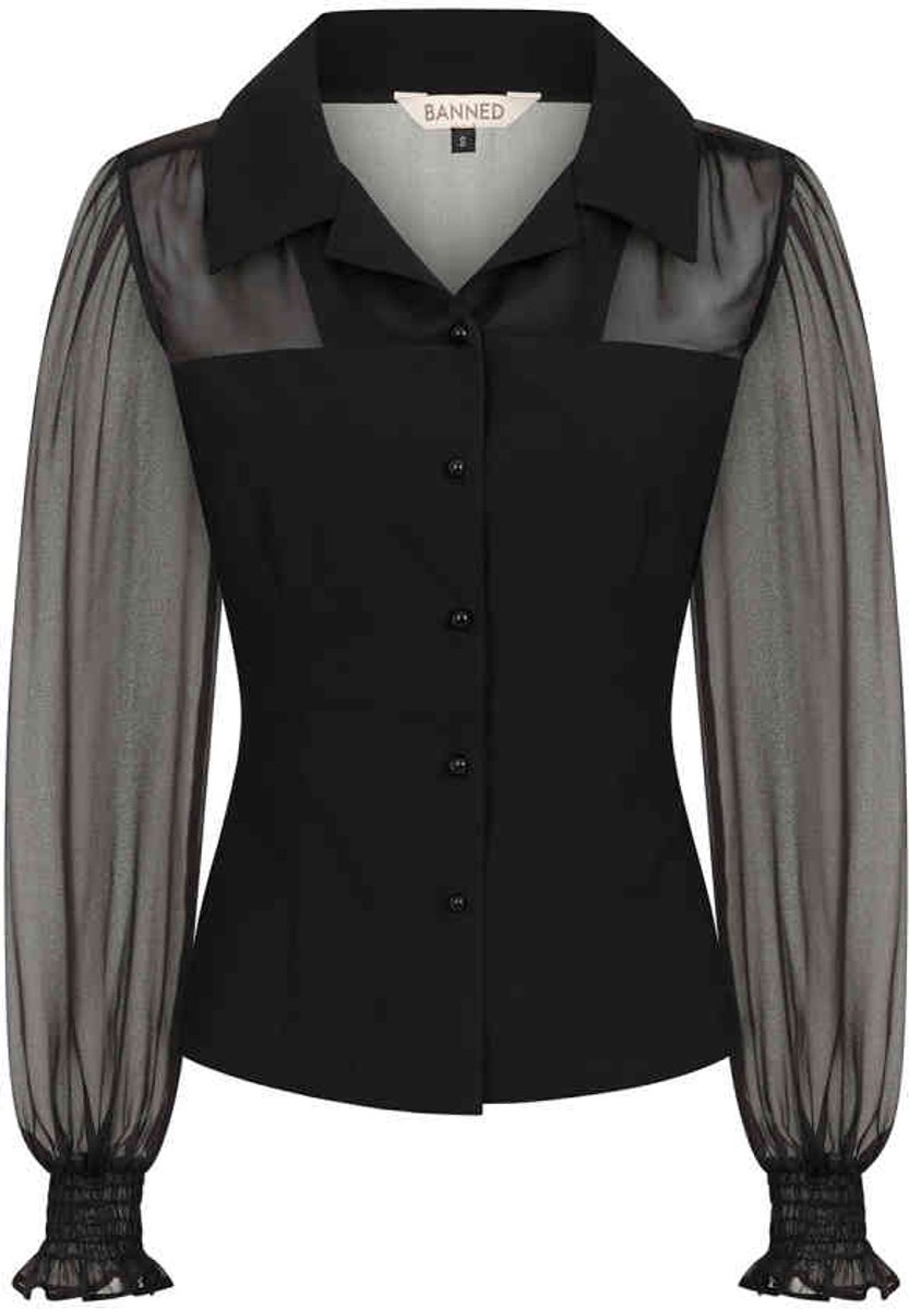 Banned - Bonnie Blouse - L - Zwart