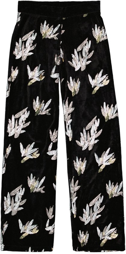 Pailletten Broek Over The Moon Silver Vrouw - Feestwinkel XL
