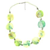 Behave Dames kralen ketting groen 61 cm