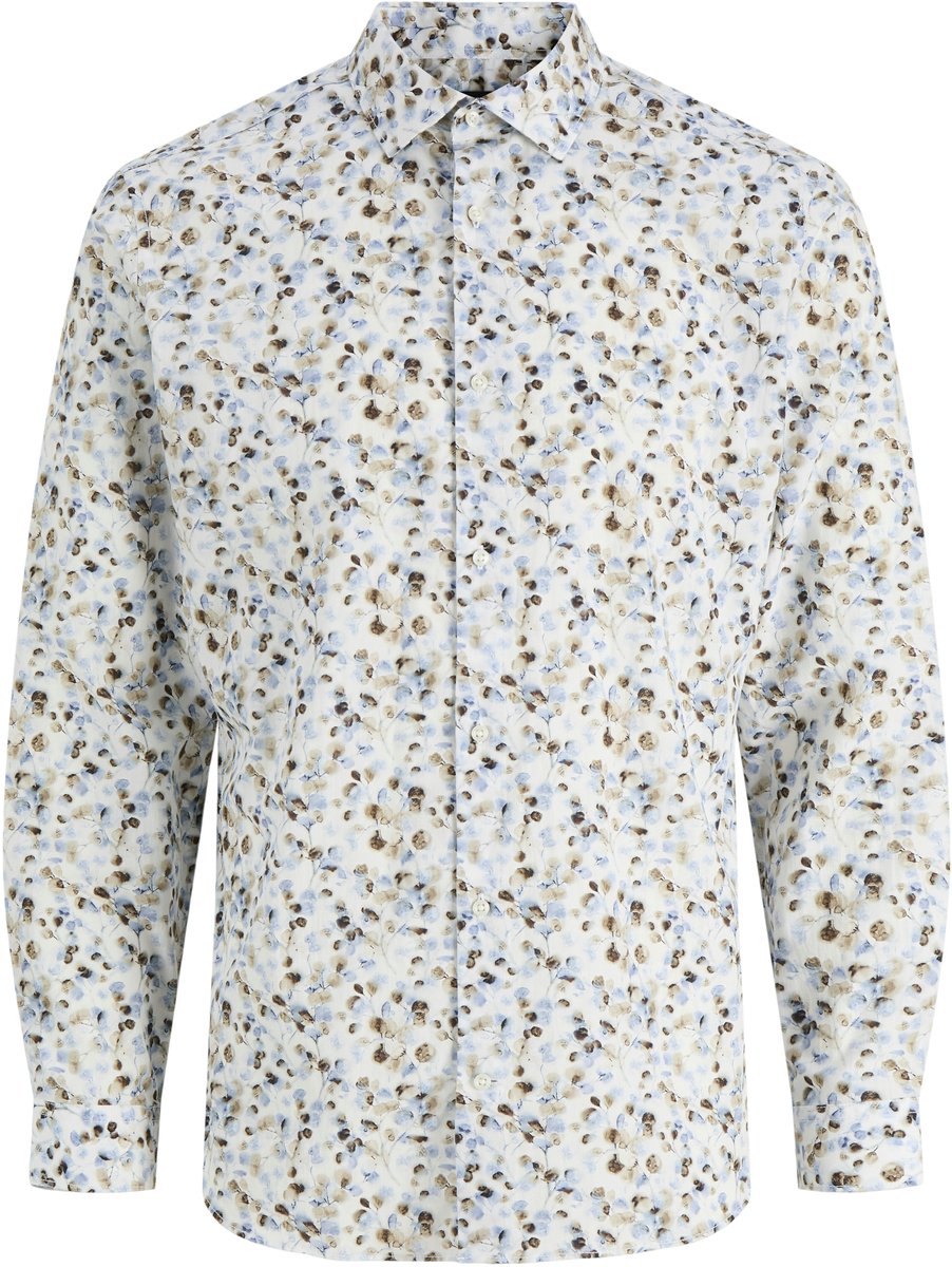 Jack & Jones Overhemd Jprblaparker Print L/s Shirt 12292115 White Mannen Maat - L