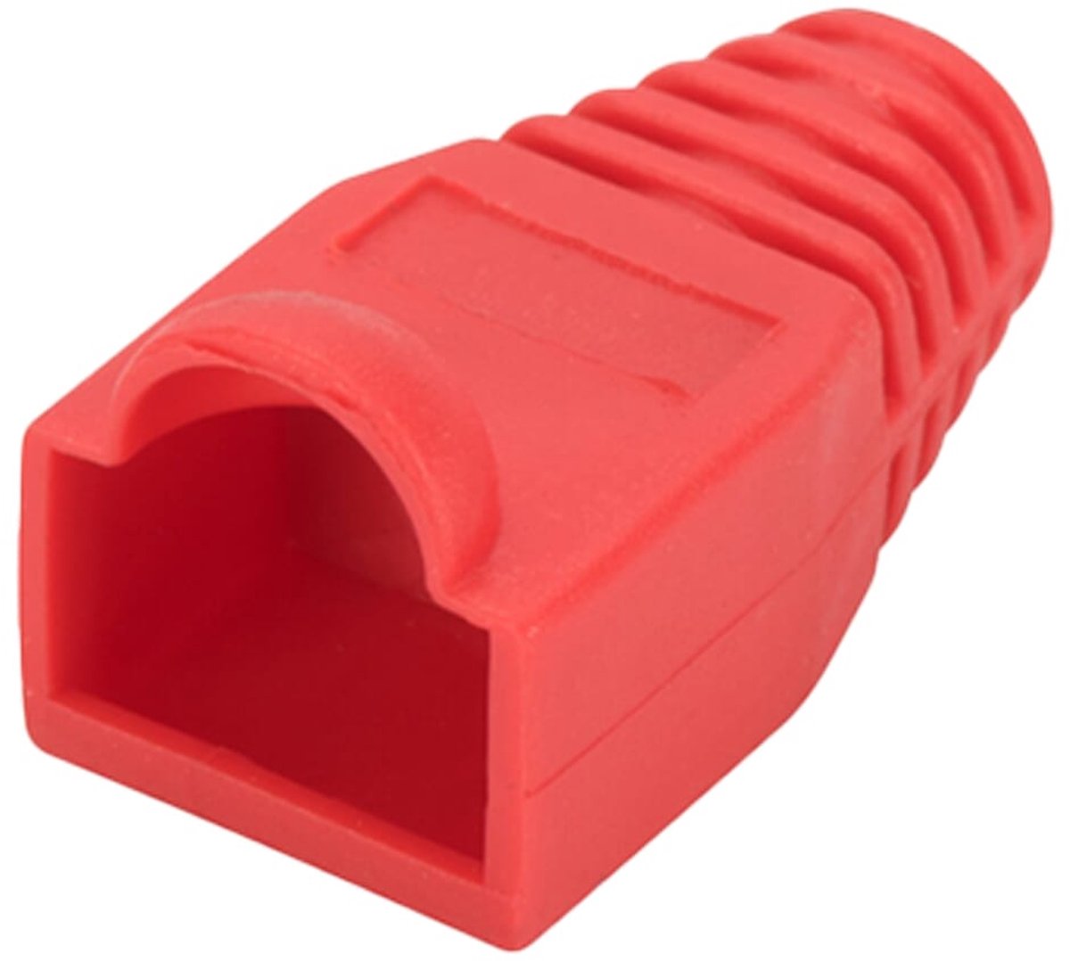 Netwerkplug huls voor RJ45 connector - kabel tot 6mm - Rood - 10 stuks