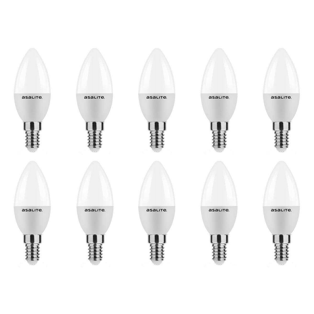 Asalite LED Lamp C37 E14 Fitting - 6W = 40W - 510 Lumen - 6500K Koud Wit Daglicht - Niet Dimbaar - 220-240V - 10 stuks