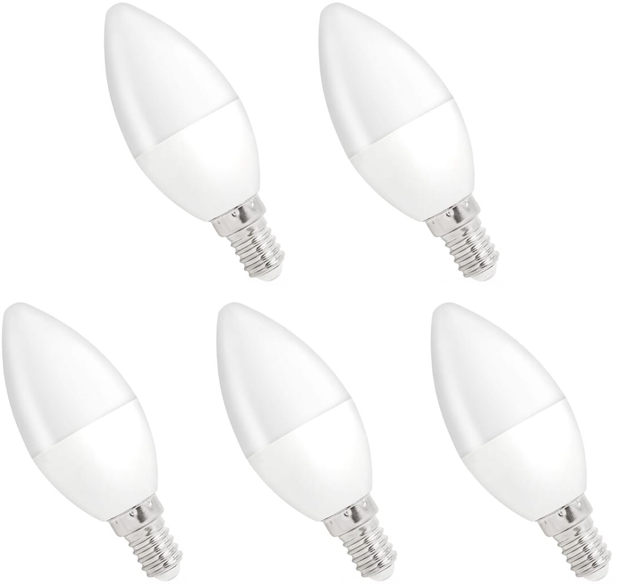 Spectrum LED Kaarslamp E14 8W - 230V - 710 Lumen - 6000K Koud wit - Helder daglicht - Energiezuinig - 5 stuks