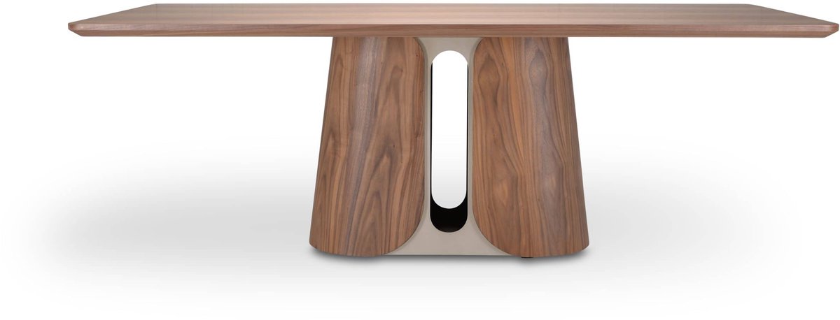 Icon Living - Eettafel Sarah 012 - 220x110x76 Walnoot Poot Creme