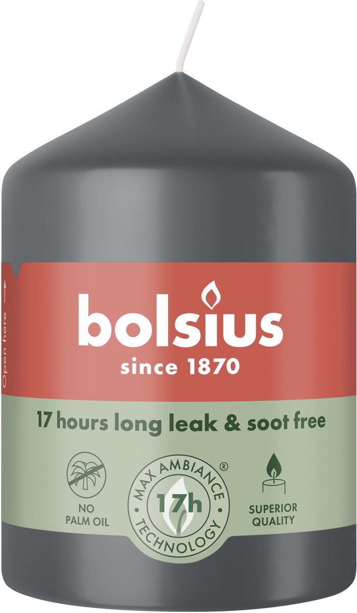 Bolsius Stompkaars 80/58 Stormy Grey (1 stuk)