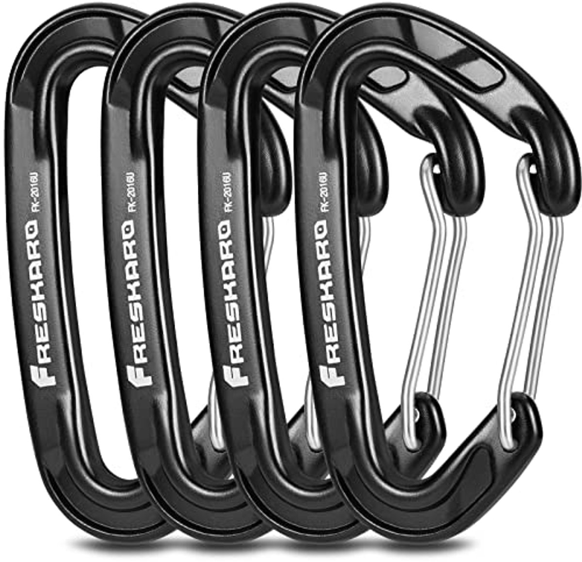 4x Lichtgewicht 15kN Wiregate Karabijnhaken - Heavy Duty Accessoireclips voor Buitenactiviteit